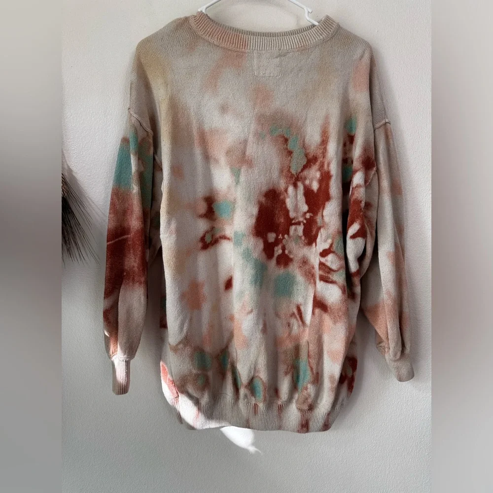 Free People Cosmos Tie Dye Pullover Sweatshirt Sweater Oversized Tunic - Picture 4 of 4